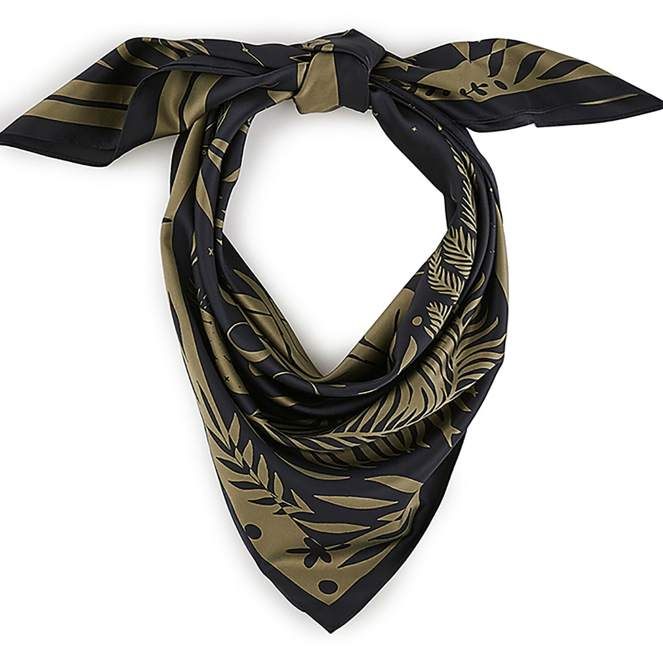 Wild Foulard Univers Medium noir - 90x90 cm