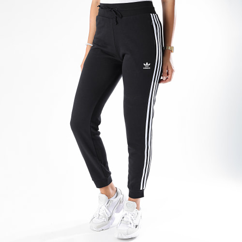 Pantalon Jogging Slim Femme A Bandes GD2255 Noir