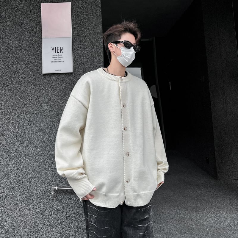 Plummie - Effen Cardigan met Afhangende Schouders