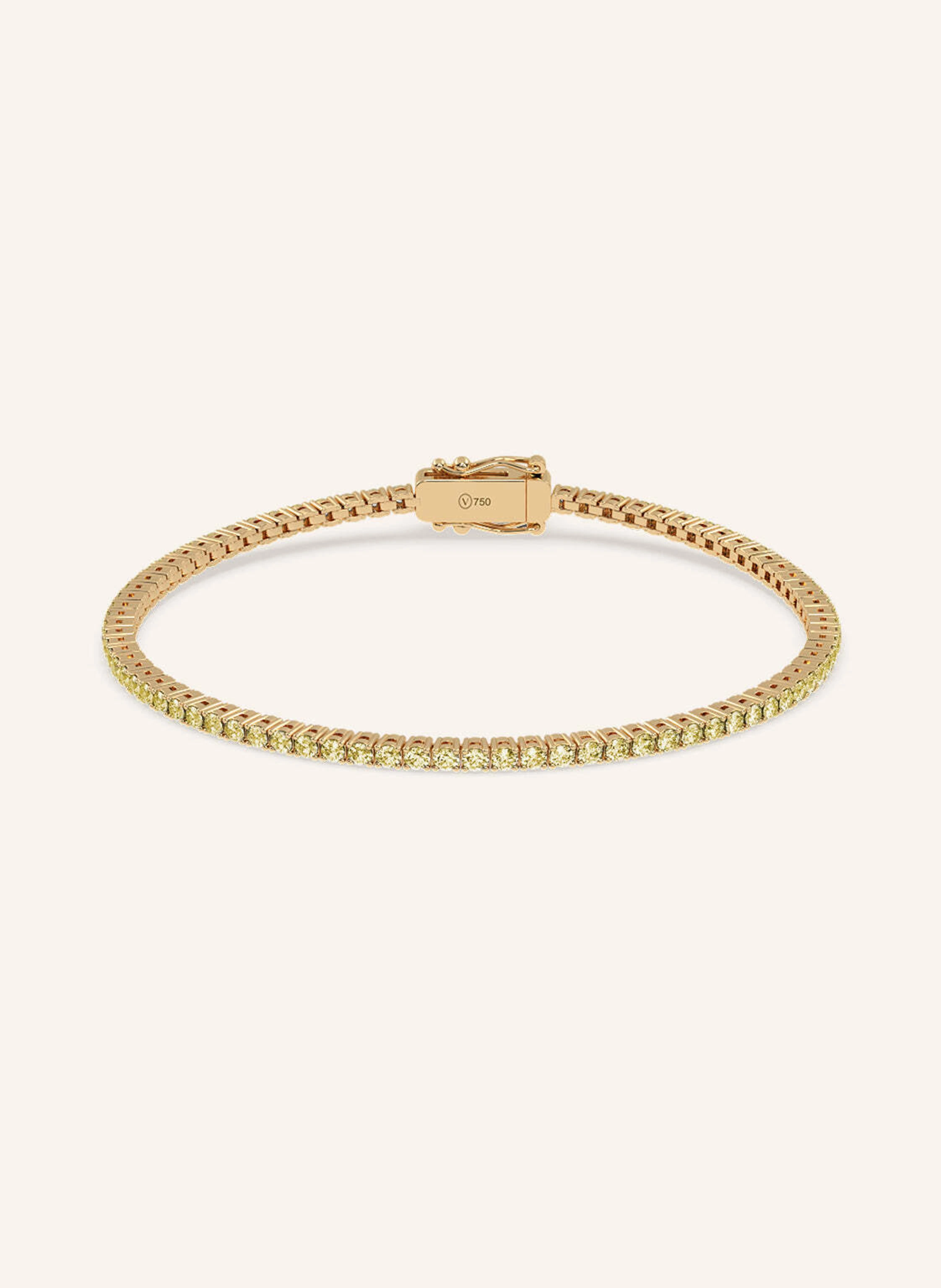 VEYNOU Armband Tennisarmband aus 18 Karat Gelbgold und 1,90ct. lab-grown Gelben Diamanten