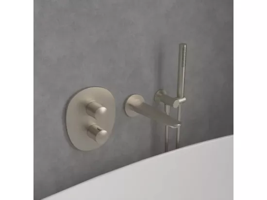 Façade thermostatique 2 voies VILLEROY ET BOCH Antao Brushed Nickel Matt + corps encastré