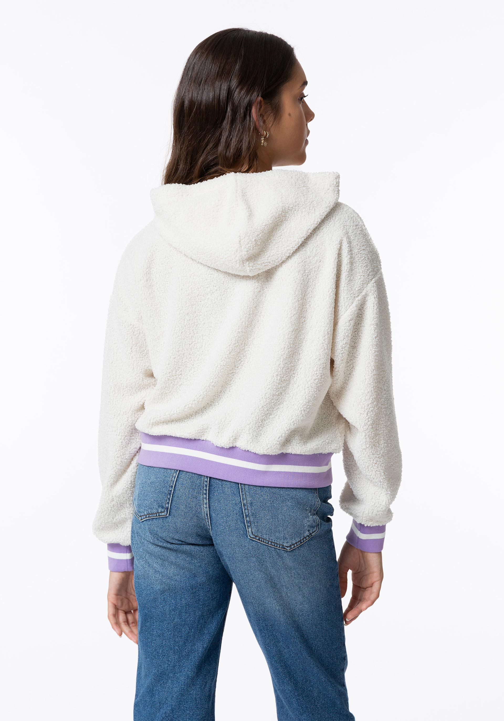 Hoodie com Efeito de Pelo Encaracolado