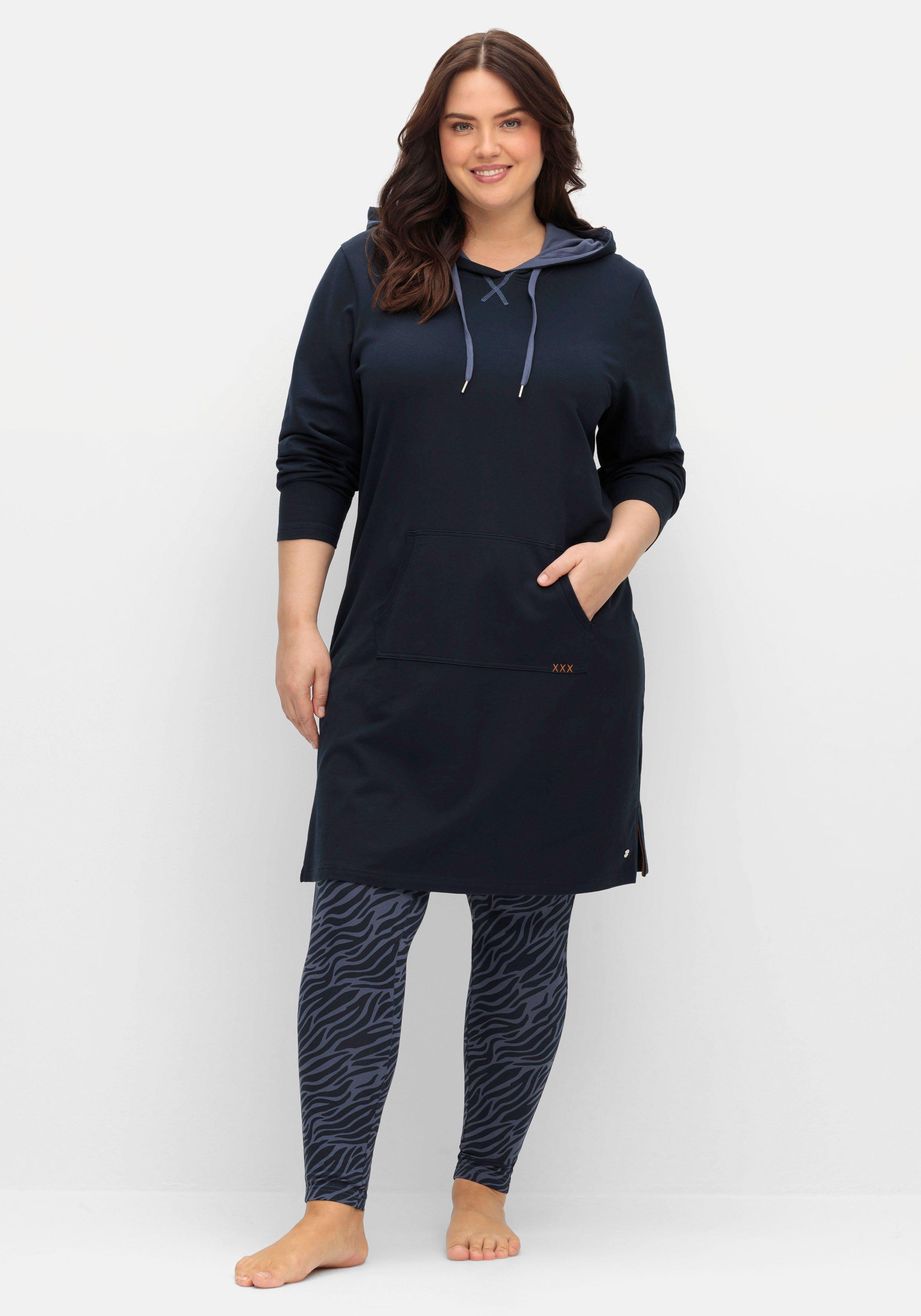 Sweatkleid mit Kapuze und Kängurutasche