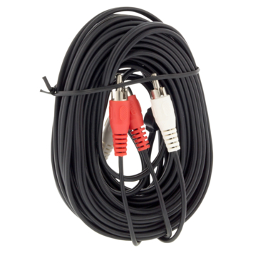 Q-Link tulp kabel 2RCA/2RCA male-male 10 meter rood/wit