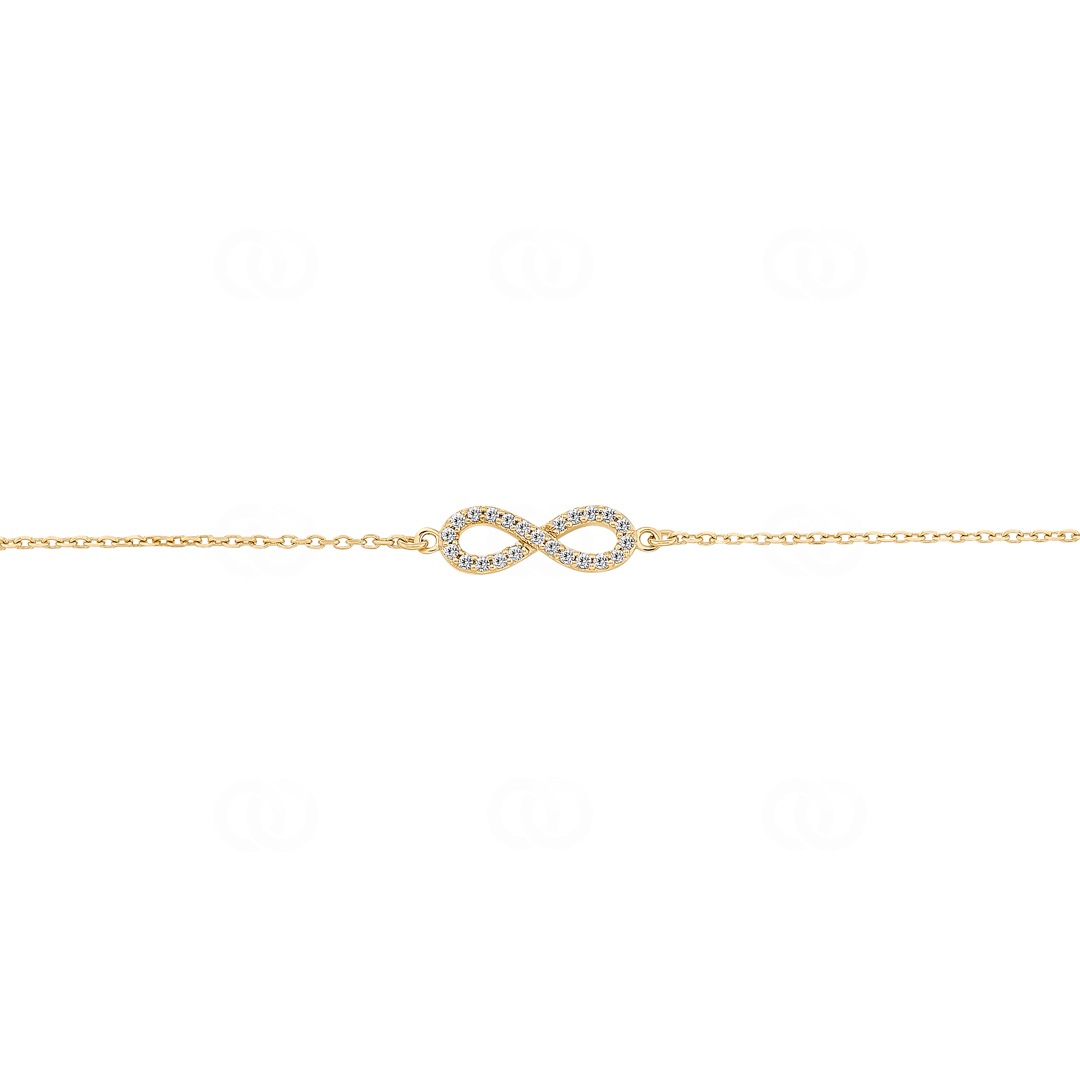 Armband 750/18 K Gelbgold Infinity mit Diamanten 0.10 ct H/si