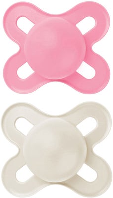 MAM Original Start Silikon Smokk 0-2m 2-pack, Rosa/Neutral