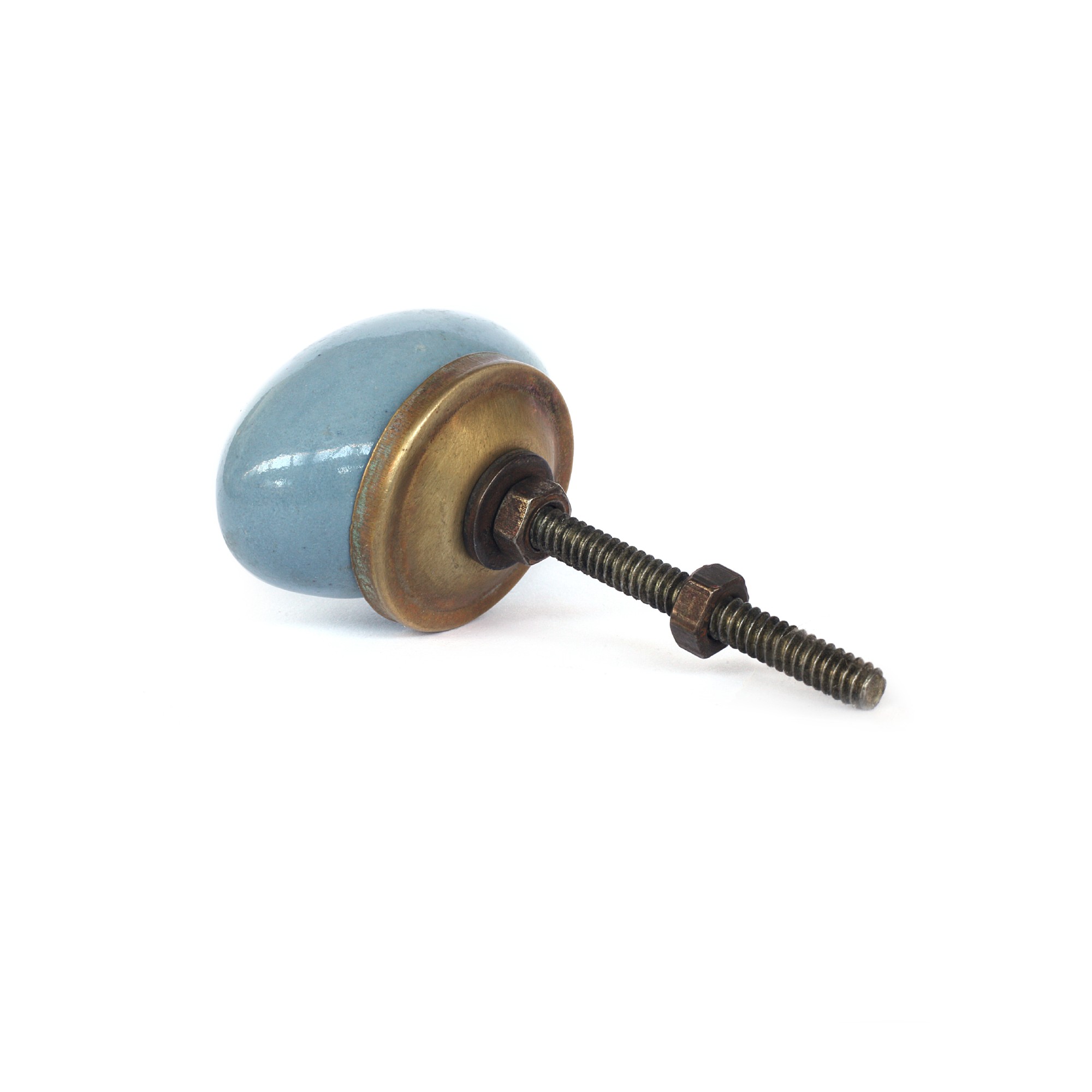 Knauf oval, graublau, Ø 3 cm, H 2 cm günstig bestellen