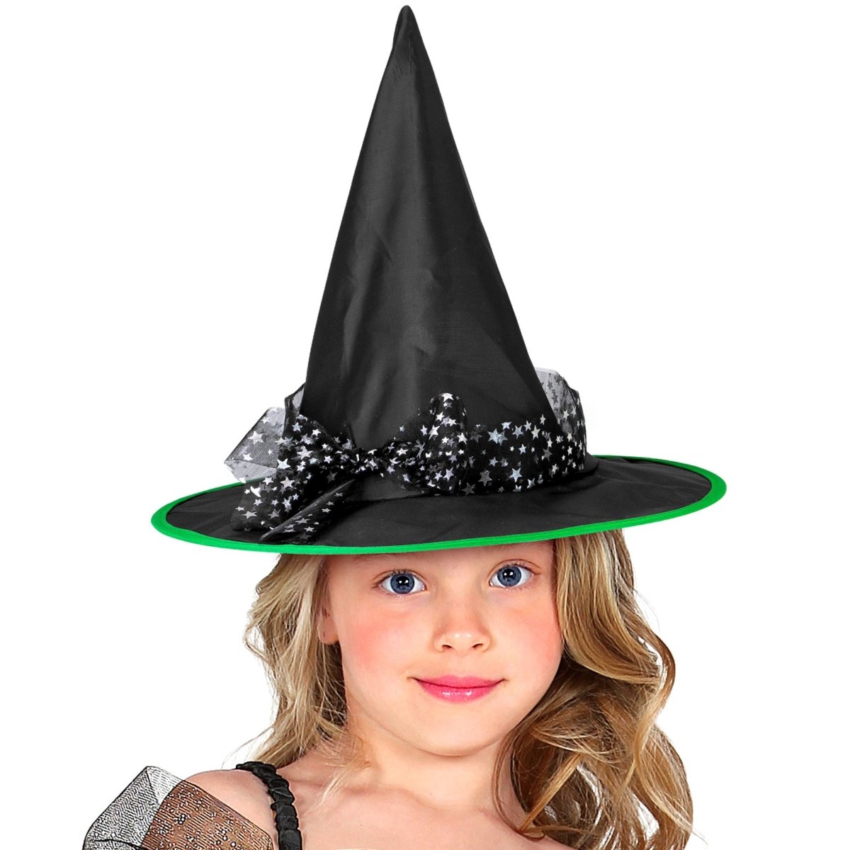 Halloween Heksenhoed Zwart Zilveren Sterren