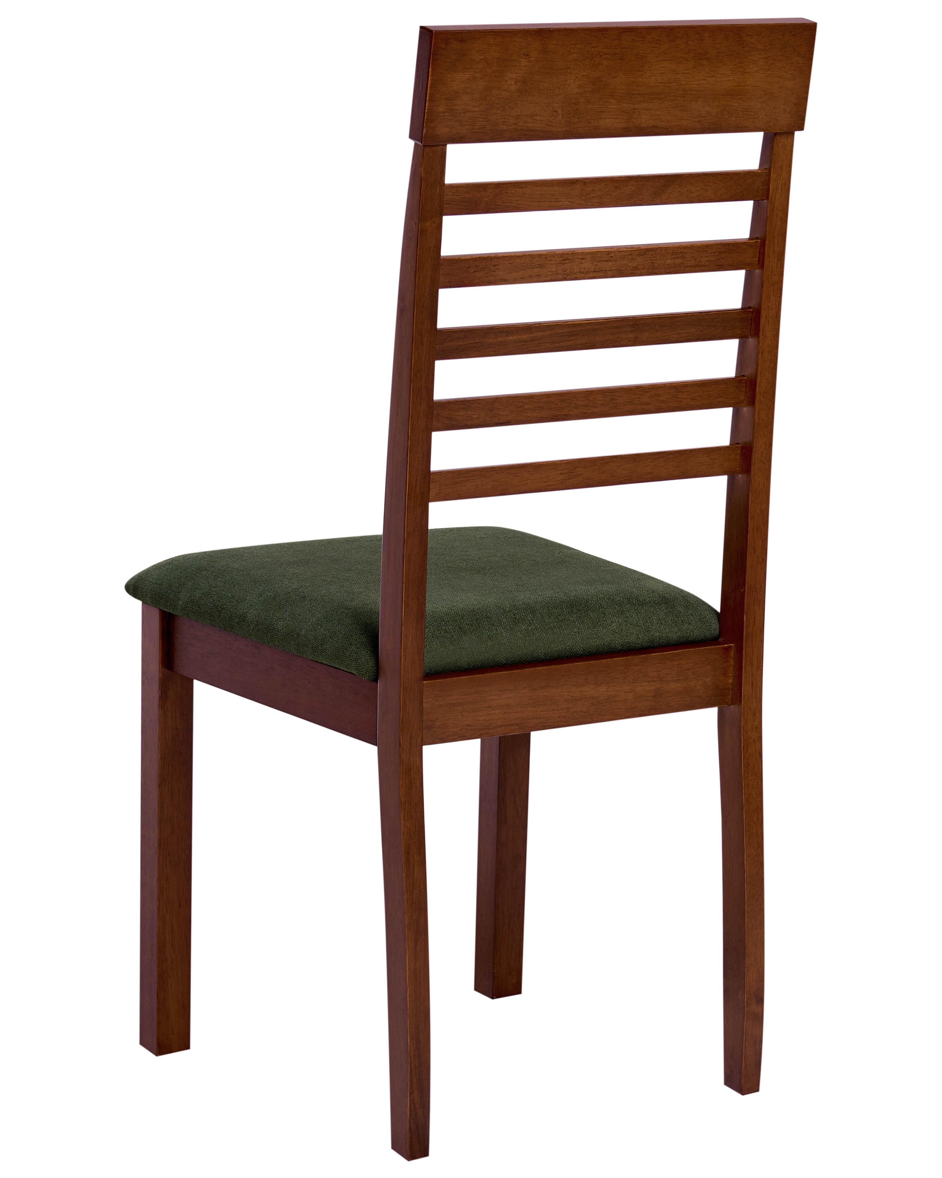 Set van 2 eetkamerstoelen ORTLEY Hout Donkerbruin/groen