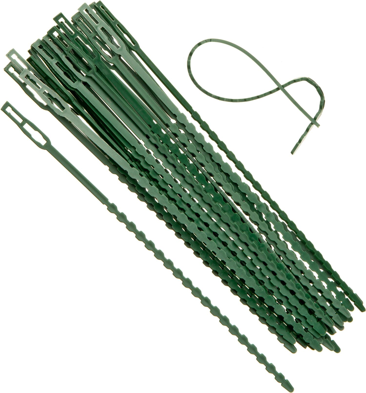 Nature Universele bindband met rattenstaartsluting 35cm groen 12st