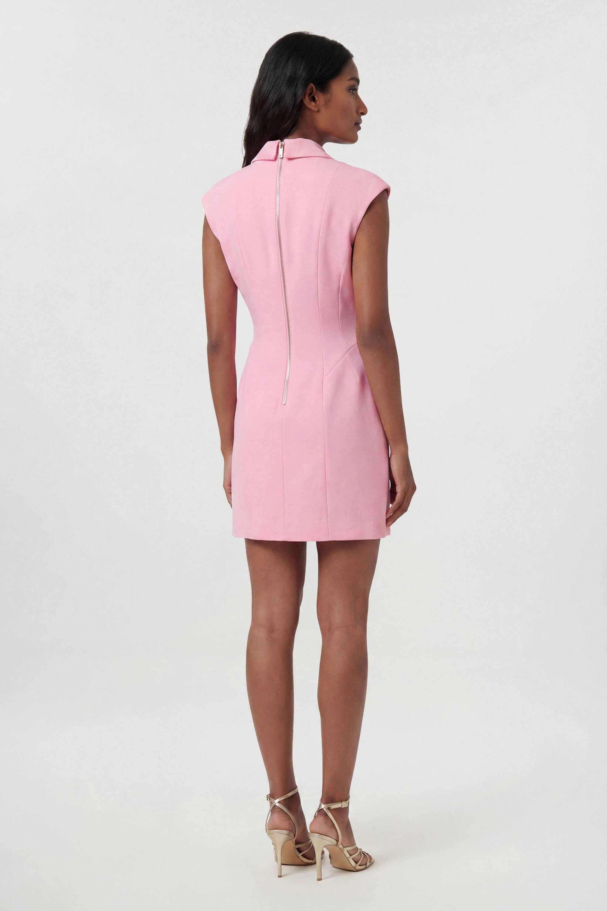 KarenMillen Robe Mini Ajustée En Tissu Stretch Compact Avec Détails De Coutures