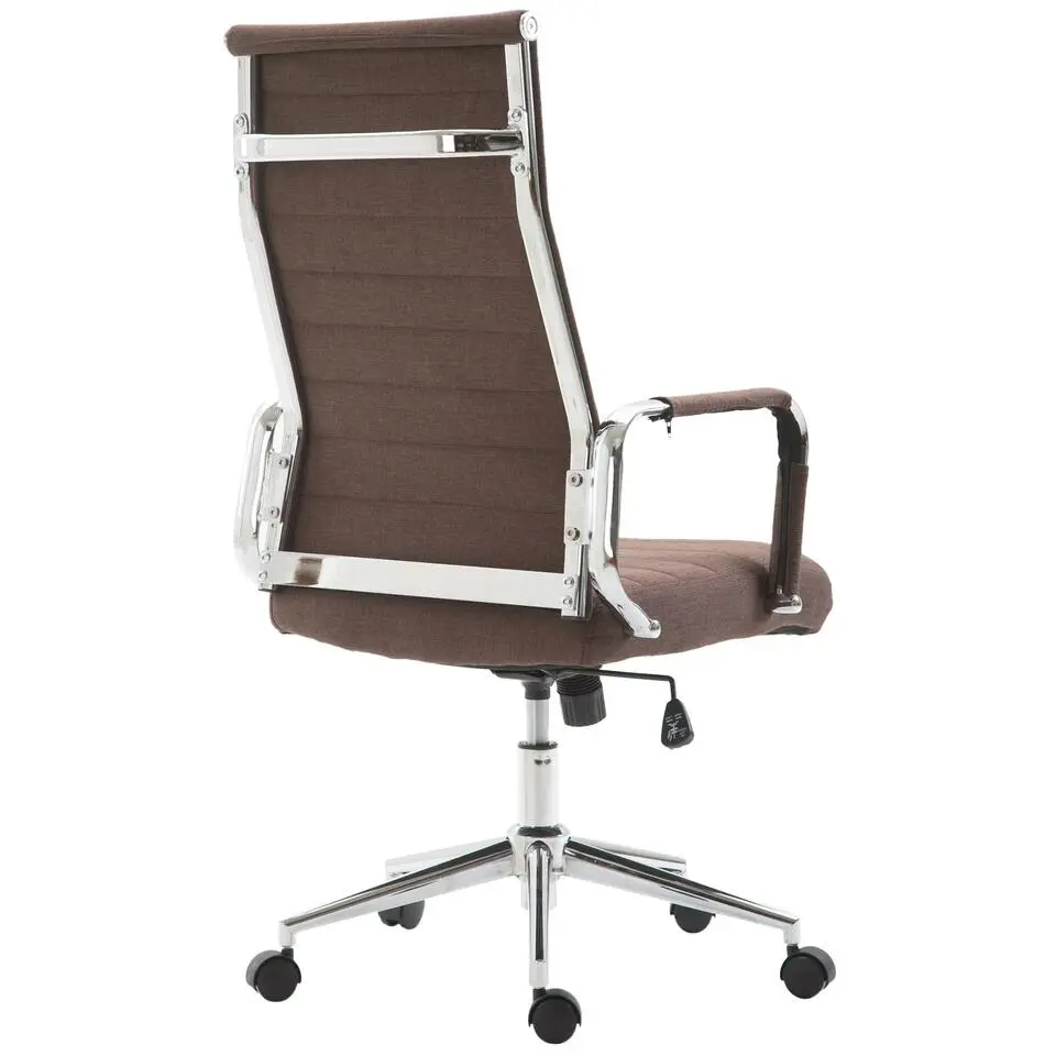 CLP Bureaustoel Kolumbus chroom Frame - Stof - bruin