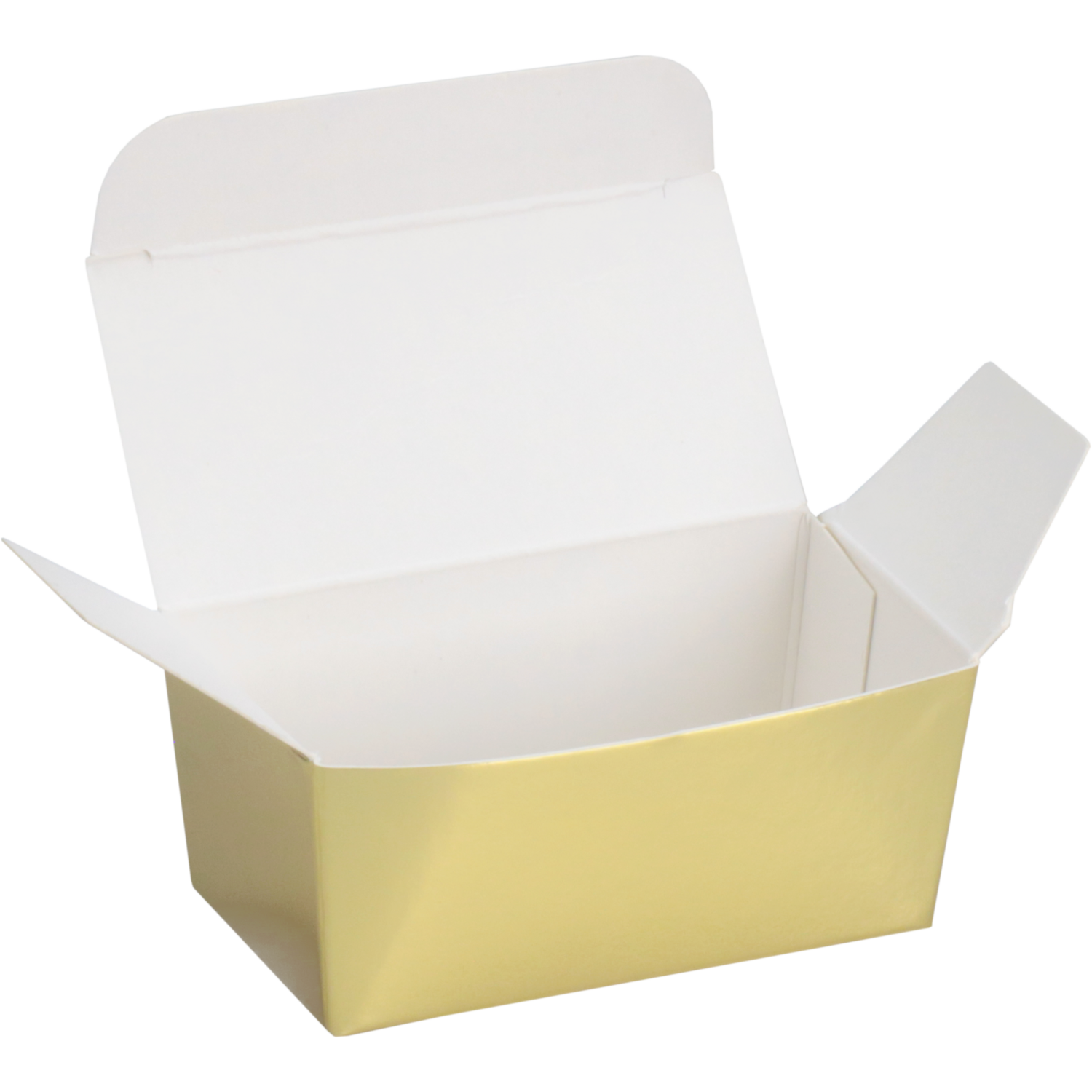 Ballotin, karton + PP, 67x35x31mm, goud/wit