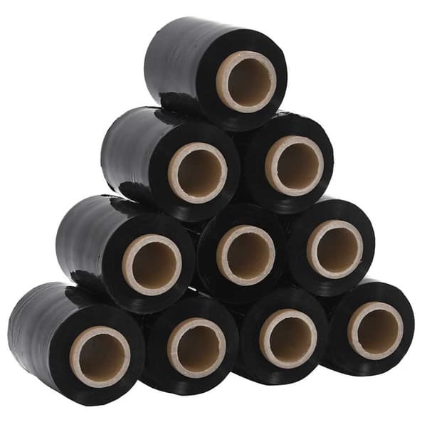 vidaXL Strekkfilm 10 stk svart 23 µm 10 cm x 150 m