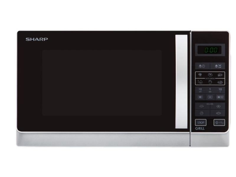 Sharp Mikrowelle R642INW Schwarz/Silber Mikrowelle mit Grillfunktion