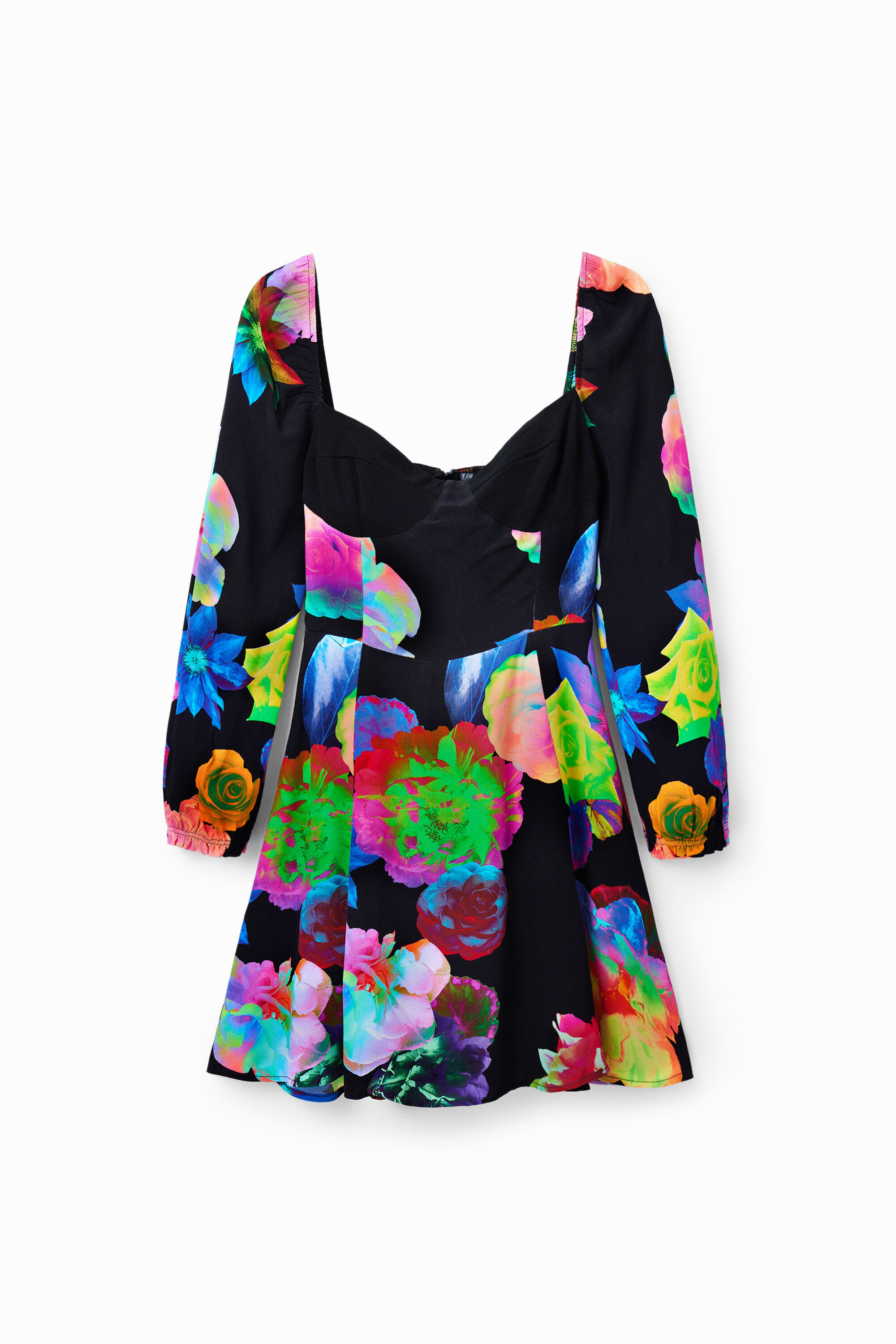 Robe courte évasée fleurs