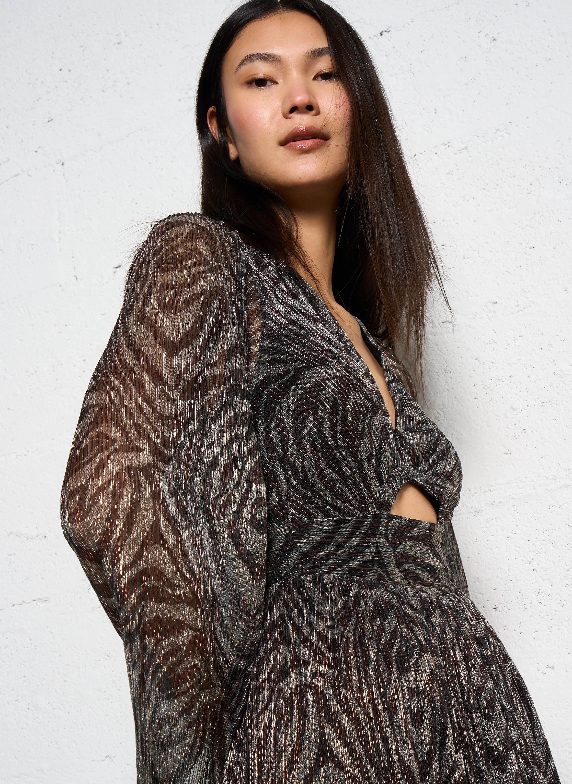 GAELLE - Robe longue pailletée | Doré