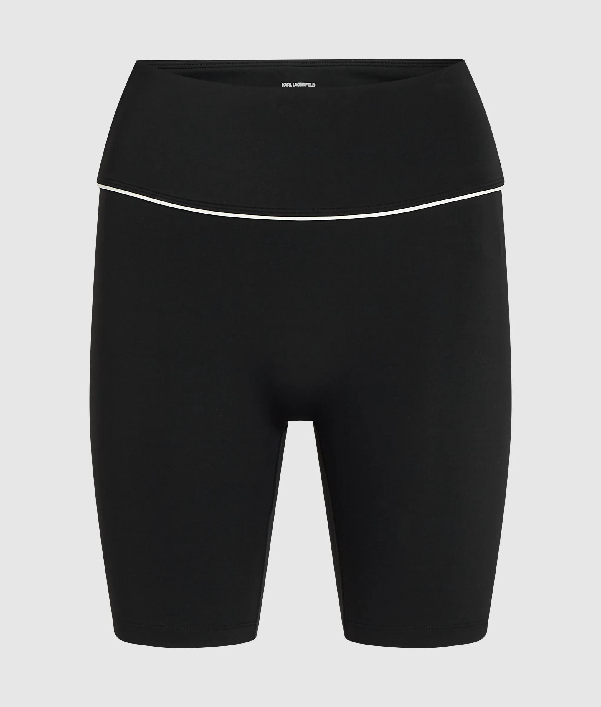 Athleisure korte broek met contrastbiesen