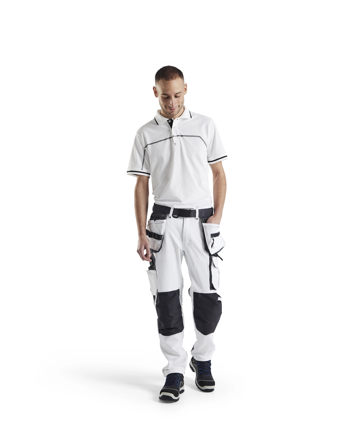 Blåkläder 1079 Werkbroek voor schilder/stucadoor met 4-weg stretch - wit/donkergrijs - 54 (XL)