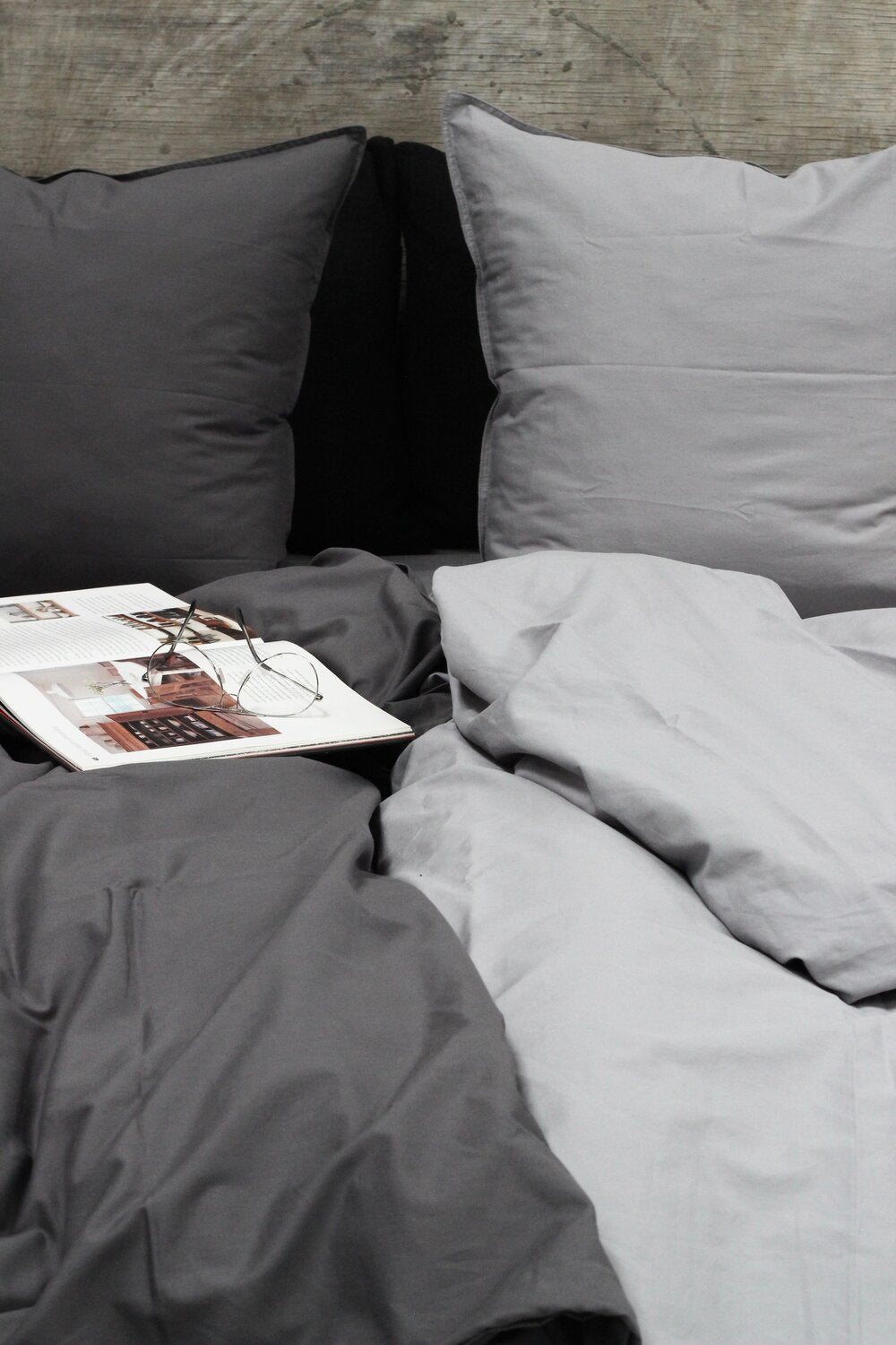 Omhu  Percale sengetøj - lys grå