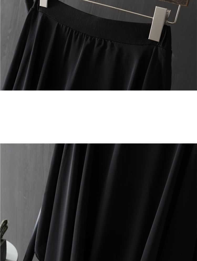 Faiar - Elastische taille, effen asymmetrische rokoverlay, dansbroek