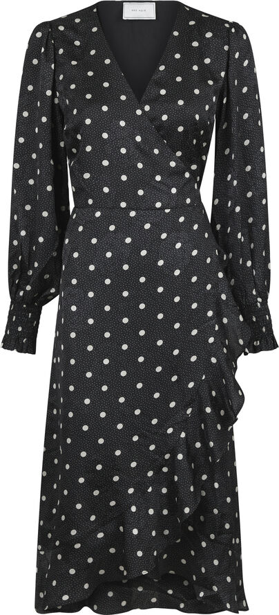 Neo Noir Eva Retro Dot Dress Black