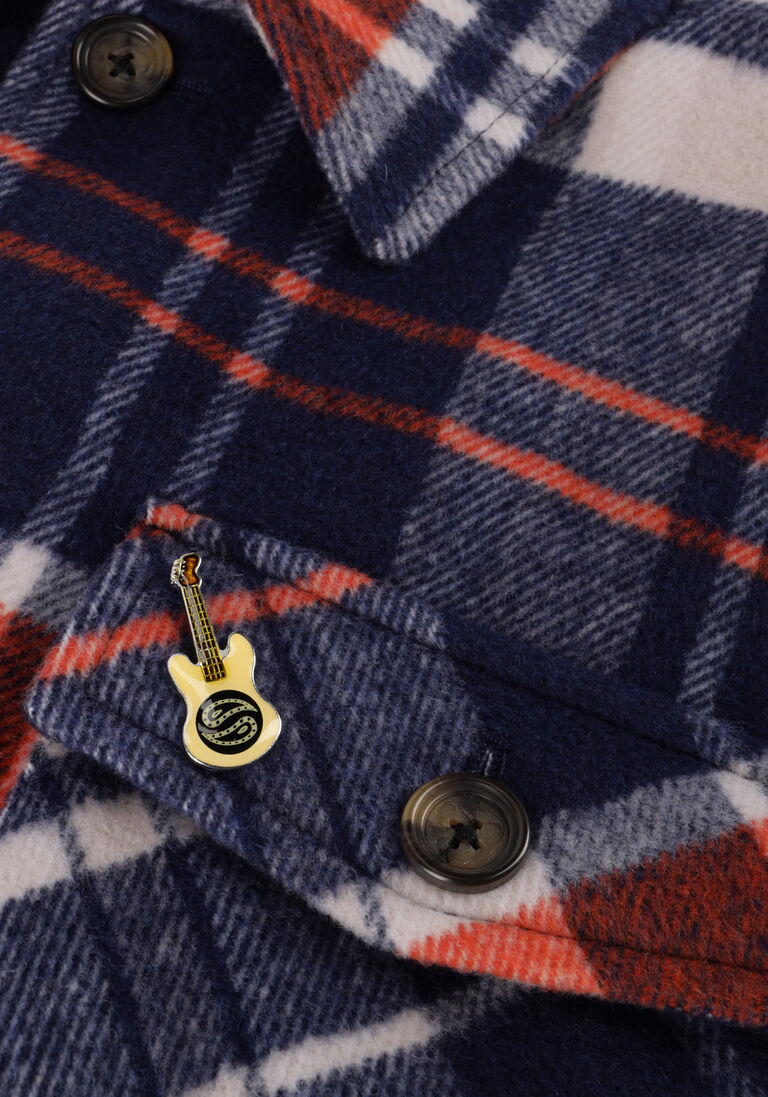 SCOTCH & SODA blauwe scotch & soda overshirt brushed wool-blend checked overshirt