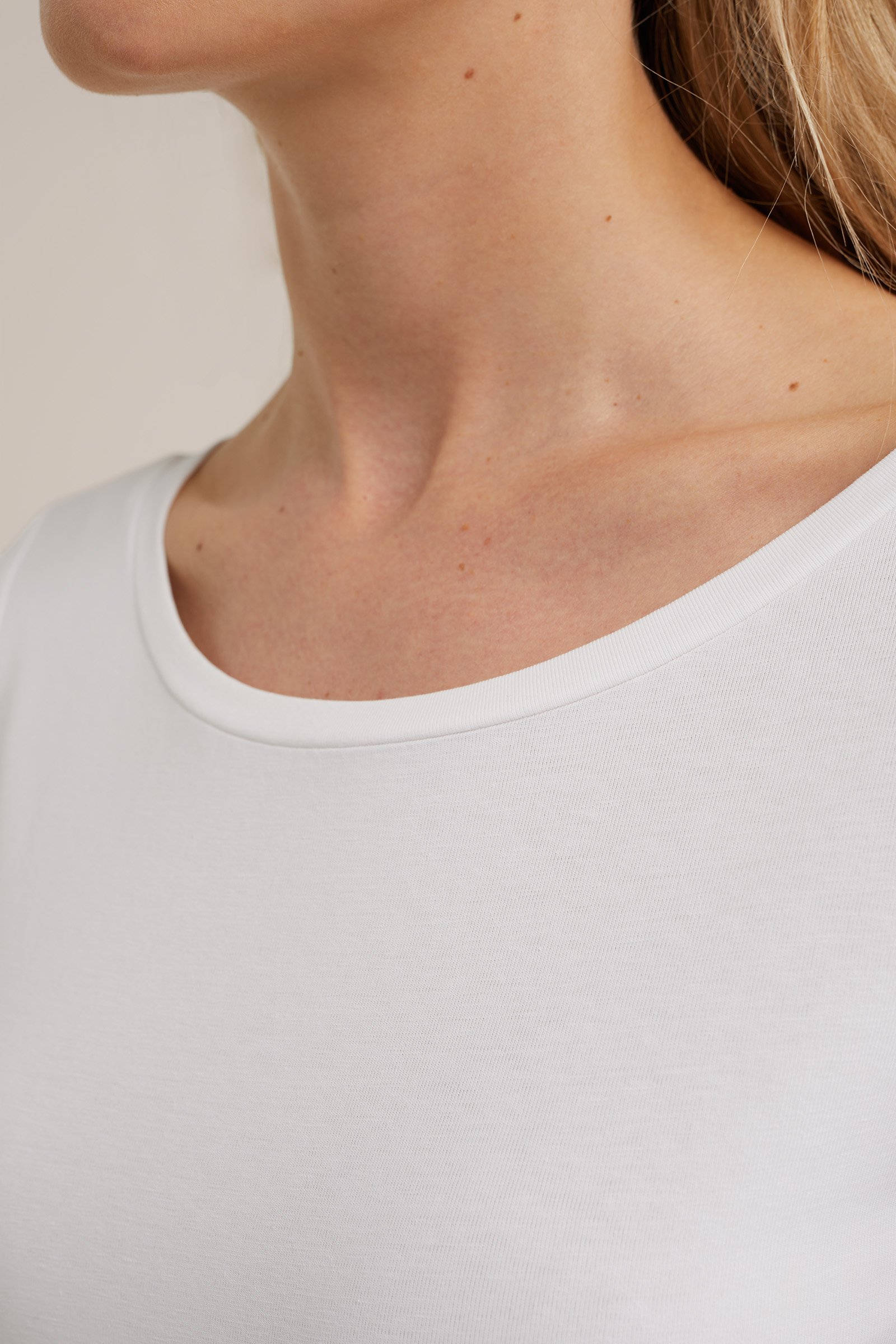 T-shirt met driekwart mouwen WE Fashion Wit