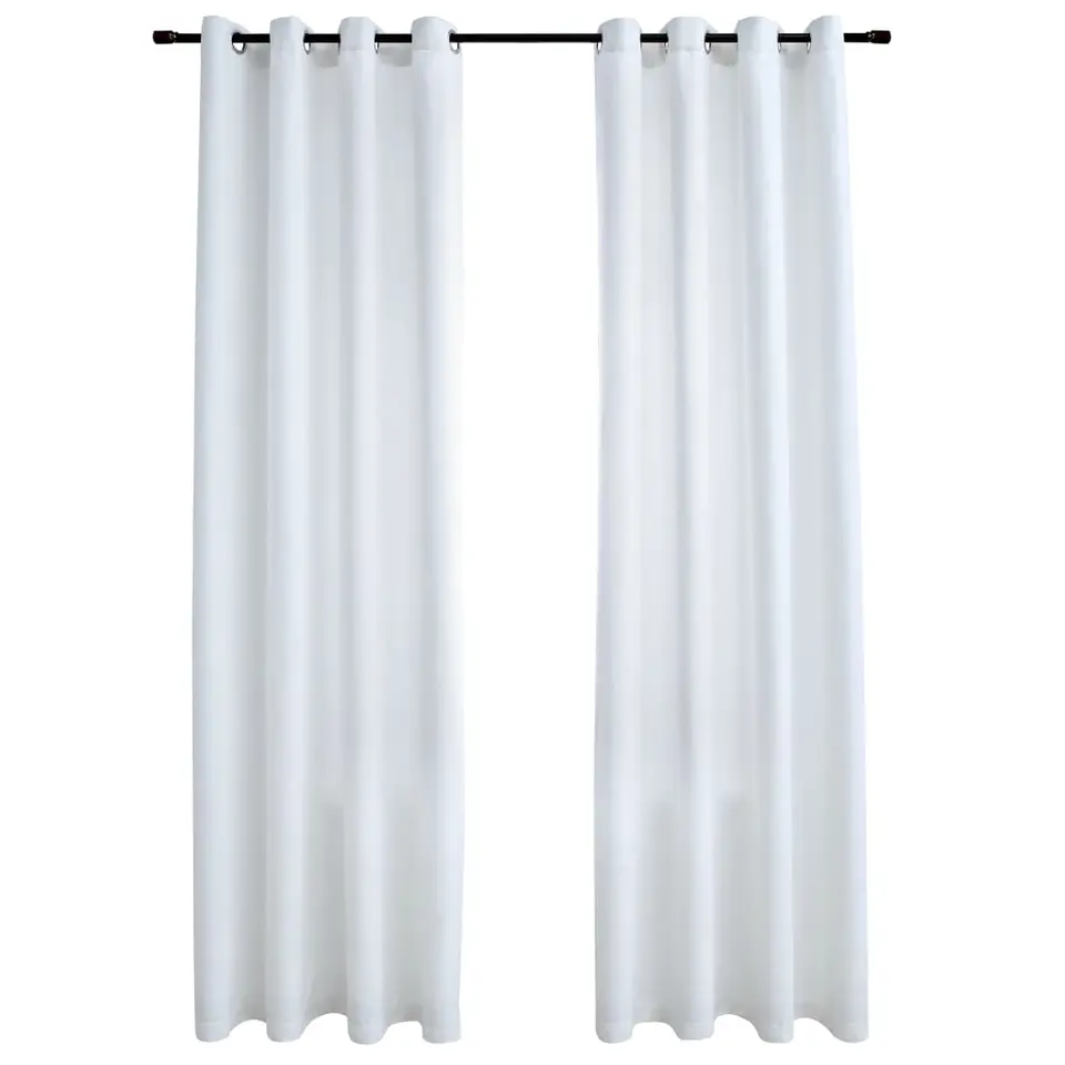 vidaXL - Gordijn - Wit - Stof - 140 x 175 cm - 2 stuks
