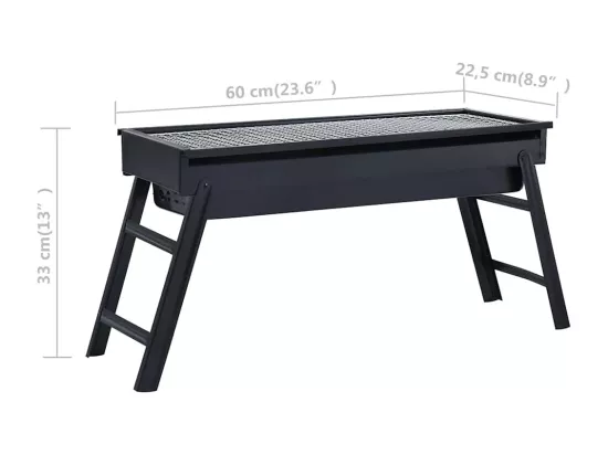 Barbecue portable de camping Acier inoxydable 60x22,5x33 cm