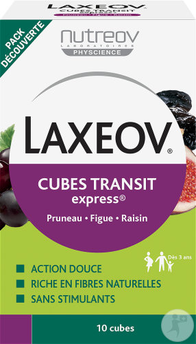 Nutreov Laxeov Cubes Transit Express Pruneau-Figue-Raisin Pièces 10x10g