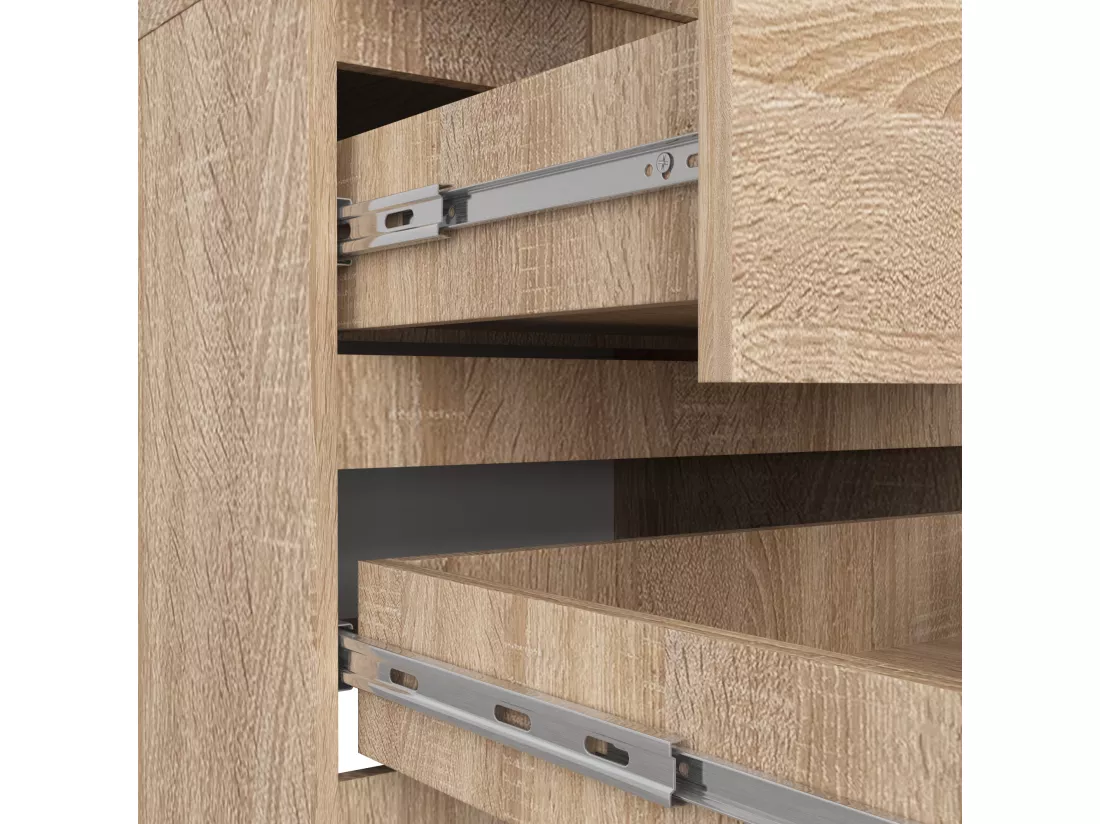 Armoire avec surmeuble AKORD S60 Chêne Sonoma 60 cm 2 portes 2 tiroirs façade Chêne Sonoma 3 étagères 60x51x234 cm