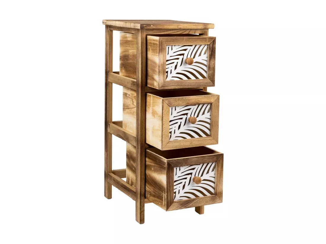 Chiffonnier En Bois Marron 26x32x63h