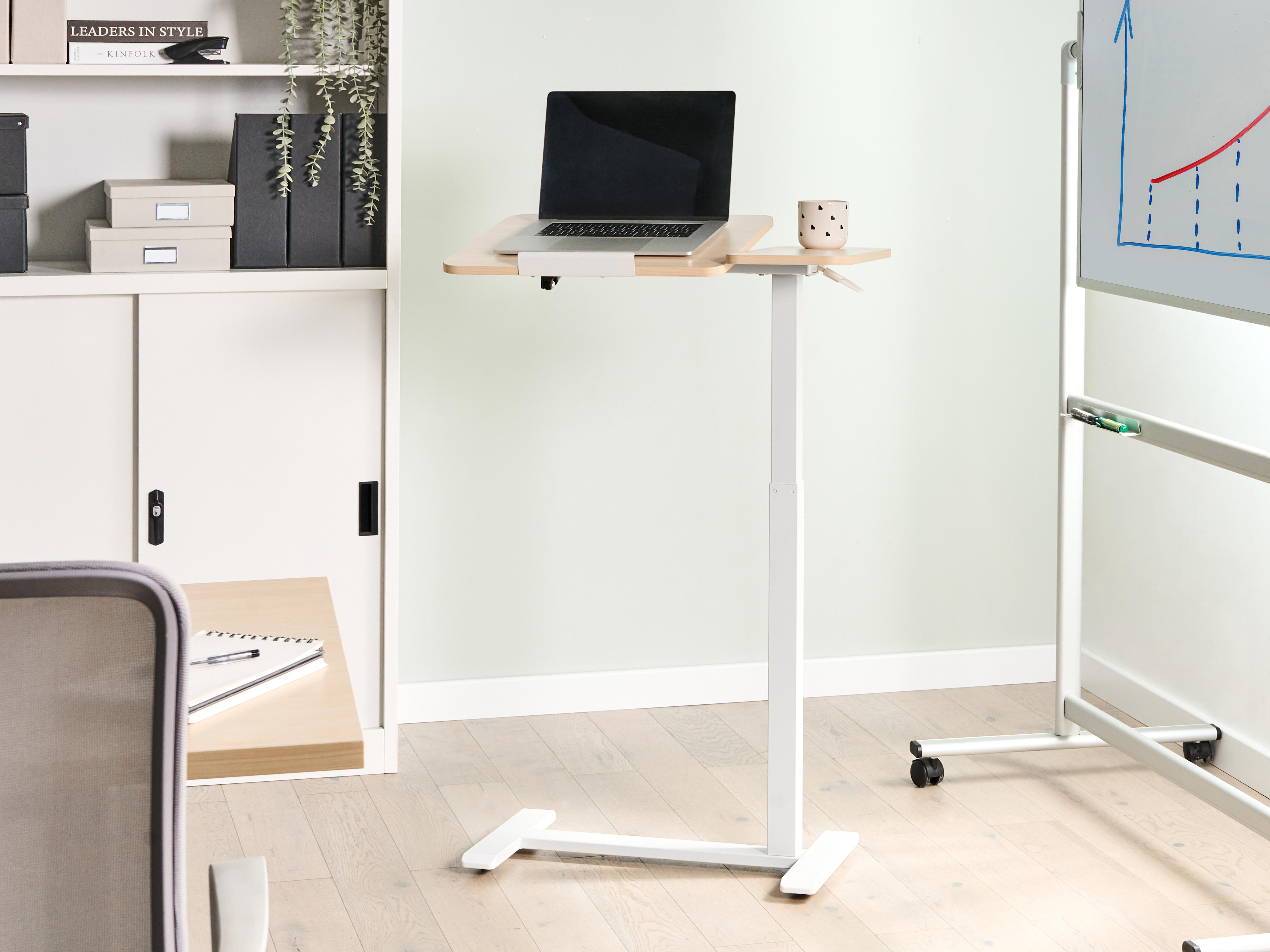 Handmatig verstelbare laptopstandaard SCHOLA Lichtbruin/wit 70 cm 40 cm