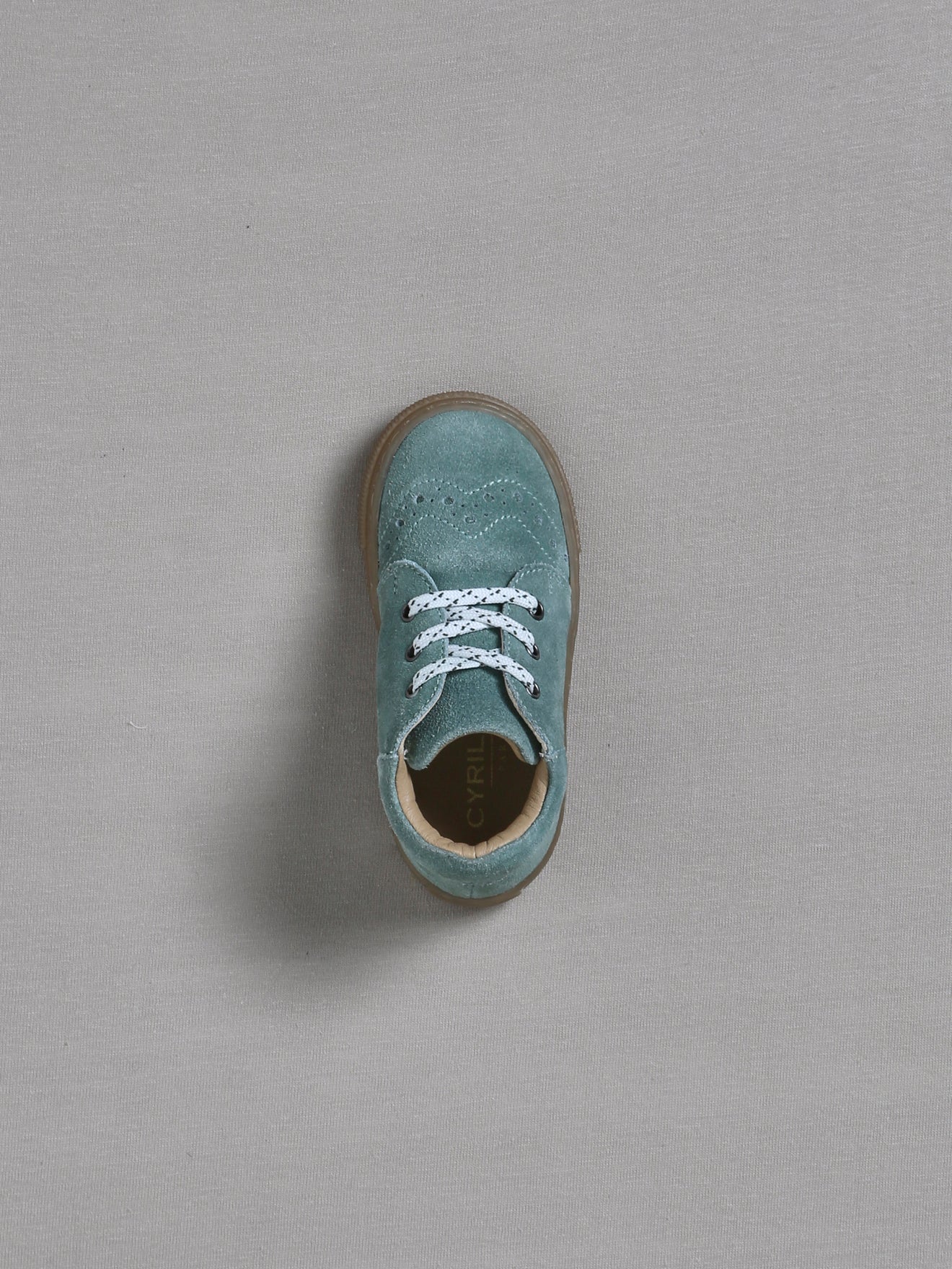Tennis à lacets Bébé en cuir velours