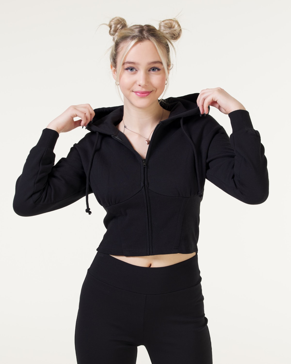 Bumpro SkyDye Corset Hoodie Black
