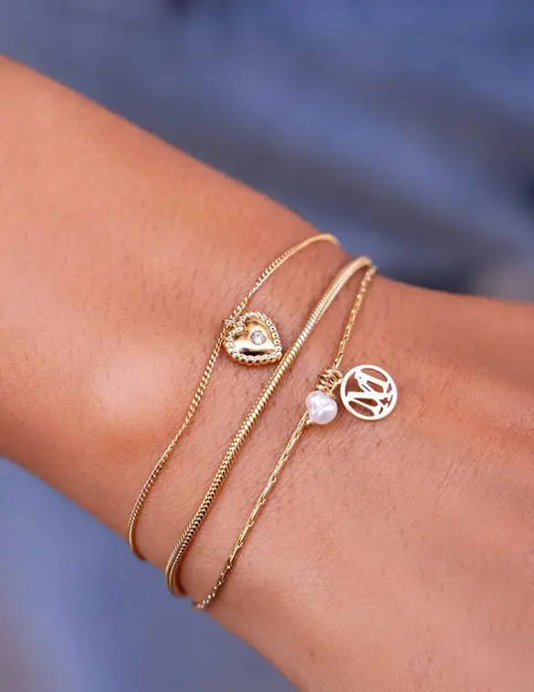 My Jewellery Armband drie lagen bedels en parels MJ09233