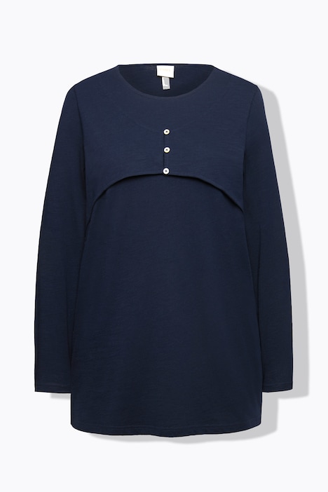 Shirt, Lagenoptik, Rundhals, Langarm, Biobaumwolle