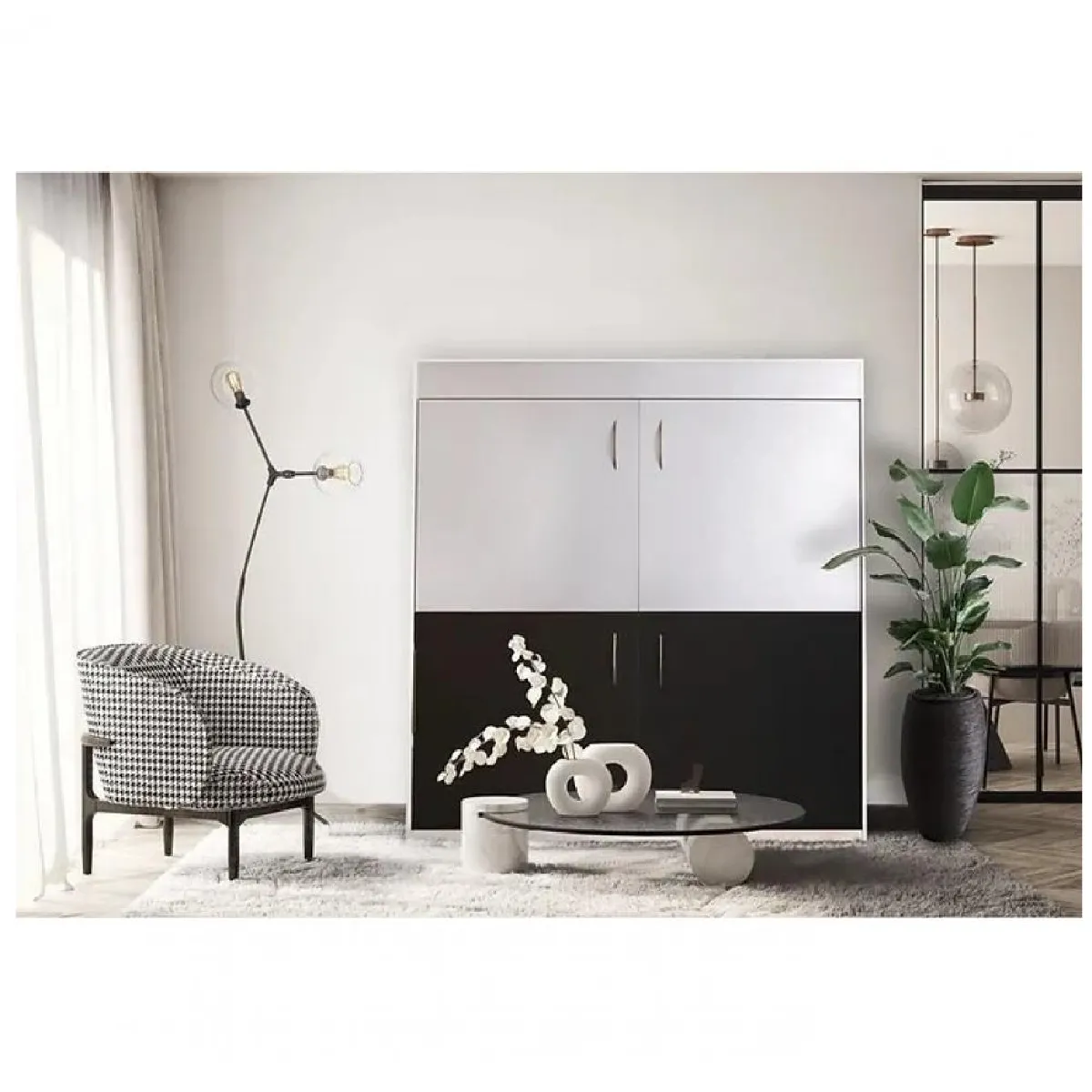 Inside 75 Lits superposés escamotables MELAMIX DUO - Noir et blanc