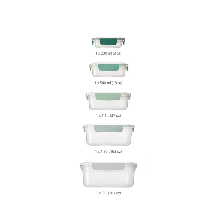 Joseph Joseph - Nest Lock Vorratsdosenset, Editions salbei (5-teilig)