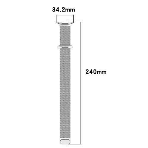 Samsung Galaxy Watch Ultra (47mm) Edelstahl Milanaise Armband mit Magnetverschluss (Gelenkumfang: 160-250mm) - Schwarz