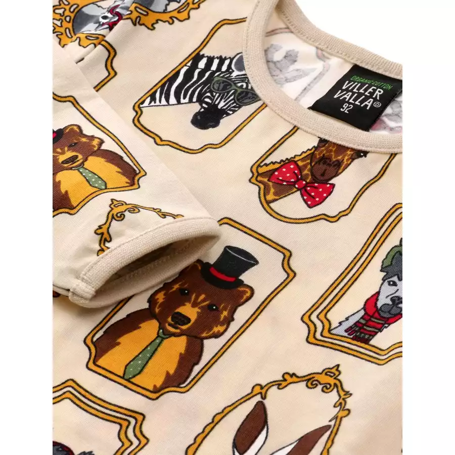 Villervalla Shirt Langarm Gerahmte Tiere FRAMED ANIMALS OAT