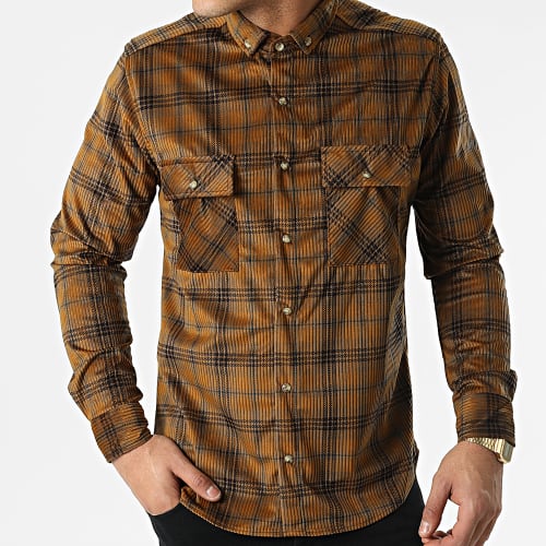 Chemise Manches Longues A Carreaux Y-3560-01 Marron Kaki