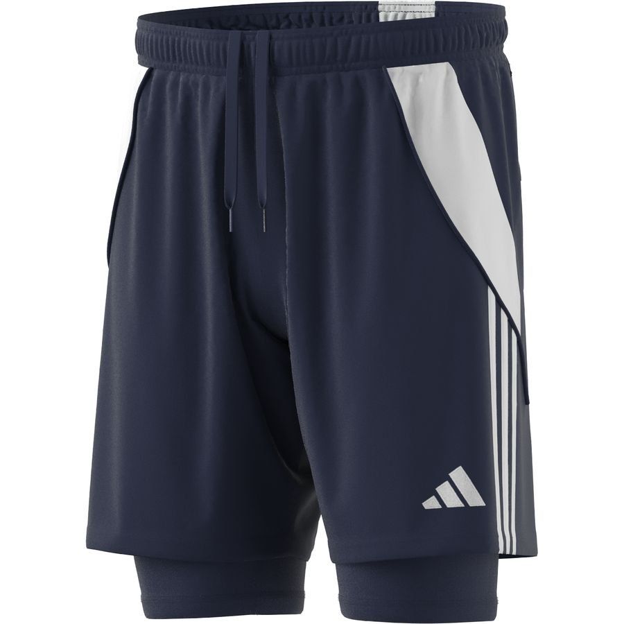 adidas Short d'Entraînement Tiro 24 2 EN 1 - Bleu/Blanc