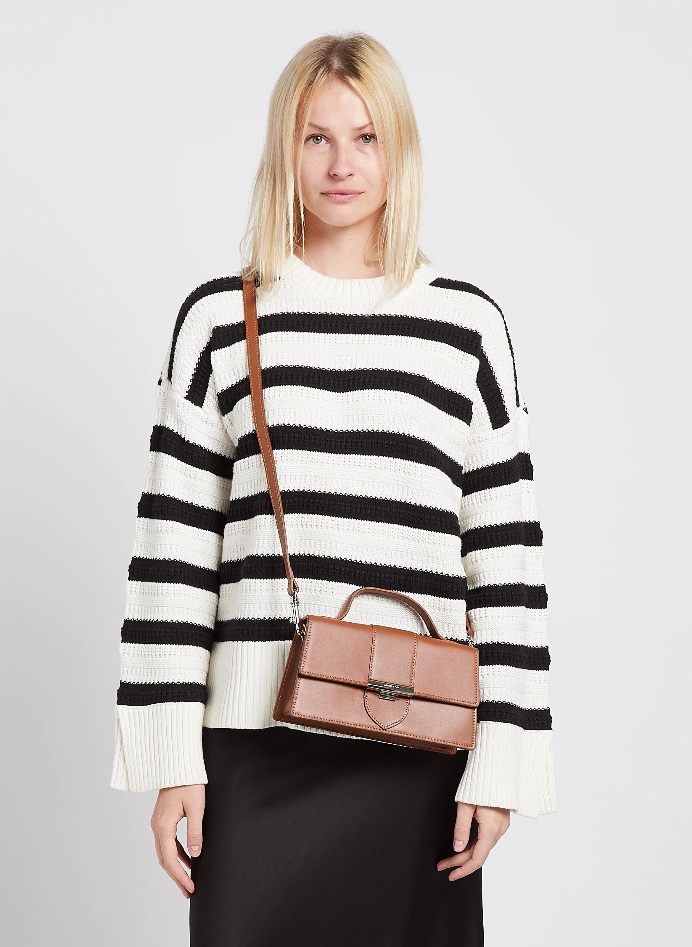 PARIS ILY - Sac porté épaule en cuir | Marron