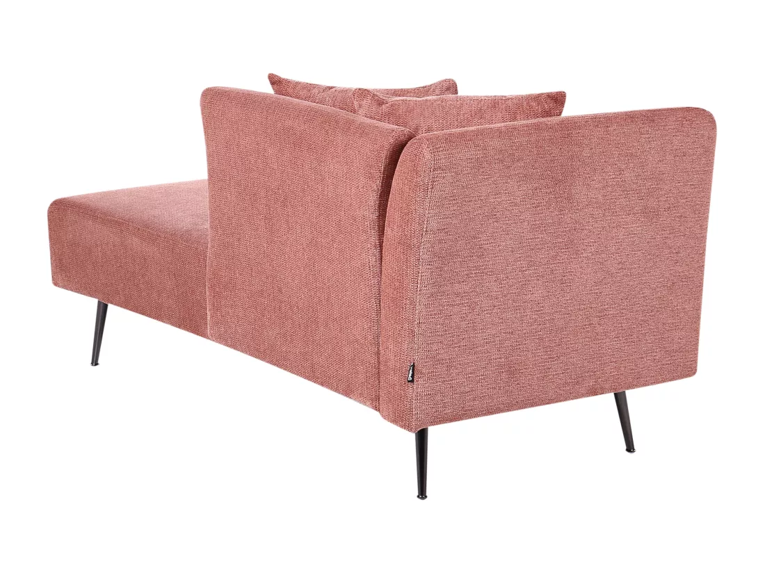 Chaise longue côté droite en tissu rouge RIOM