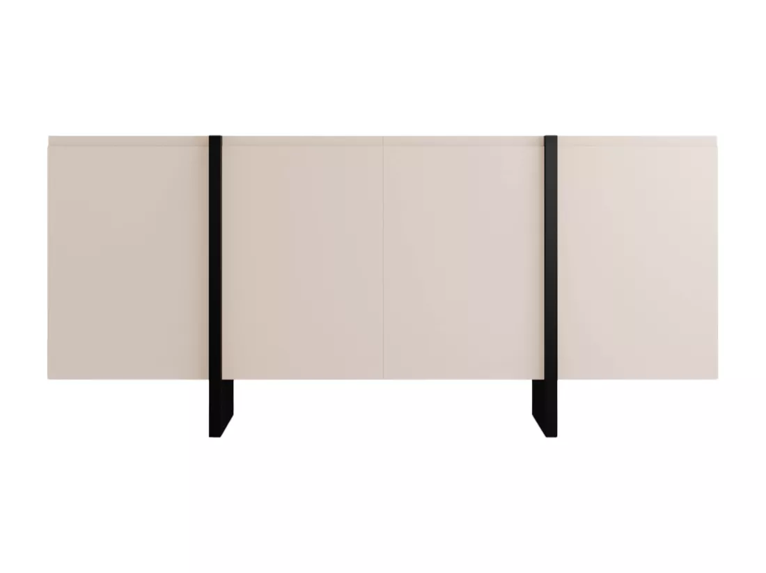 Buffet avec 4 portes en MDF - Beige et Noir - LUVONIA