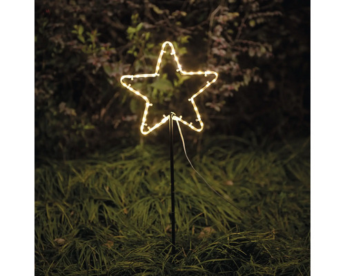 LED Decoratieve Lafiora Ster Stick Set, 42-delig, 61,5 cm, Warm Wit, Zwart