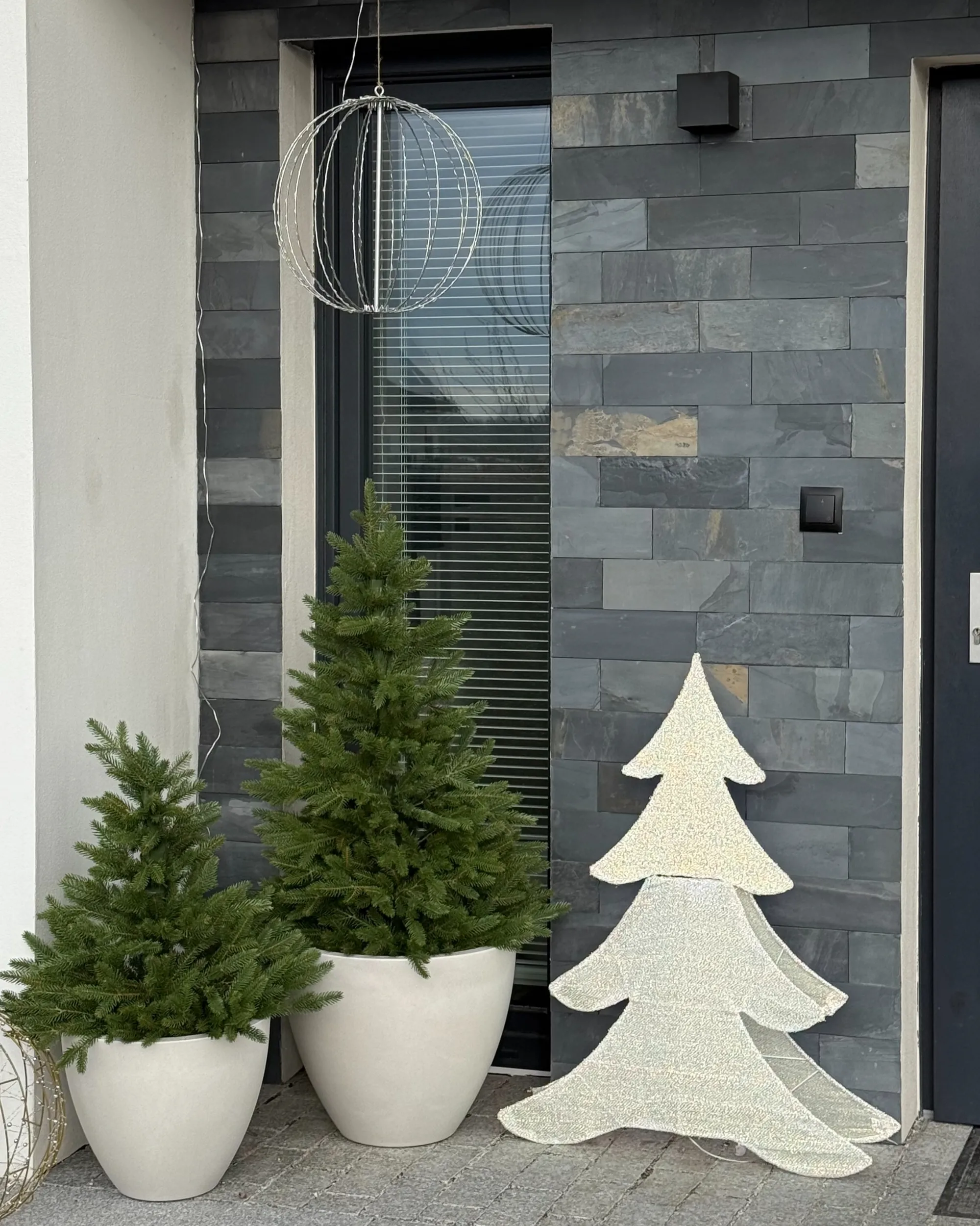 Buitendecoratie LED EDASJON Kerstboom 95 cm Wit