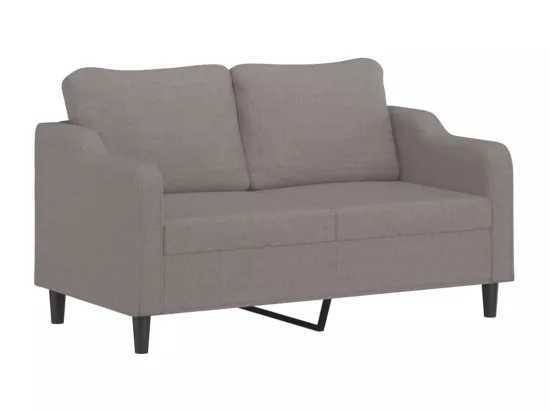 Canapé 2 places avec oreillers décoratifs taupe 140 cm tissu